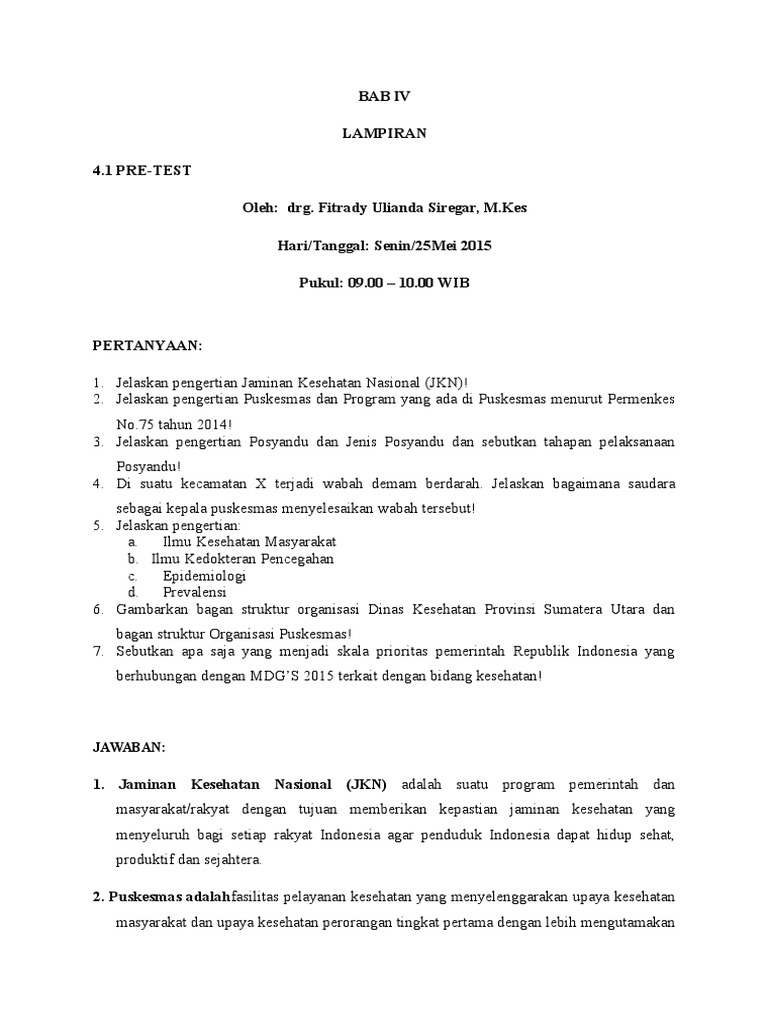 Soal Pre Test Dan Post Test Doc