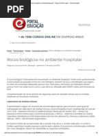 Riscos Biológicos No Ambiente Hospitalar - Artigos de Enfermagem - Portal Educação