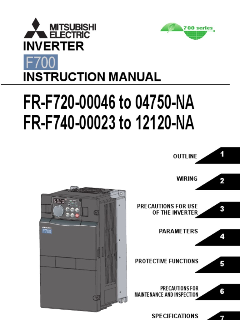 mitsubishi-f700-manual.pdf | Power Inverter | Electrical Wiring