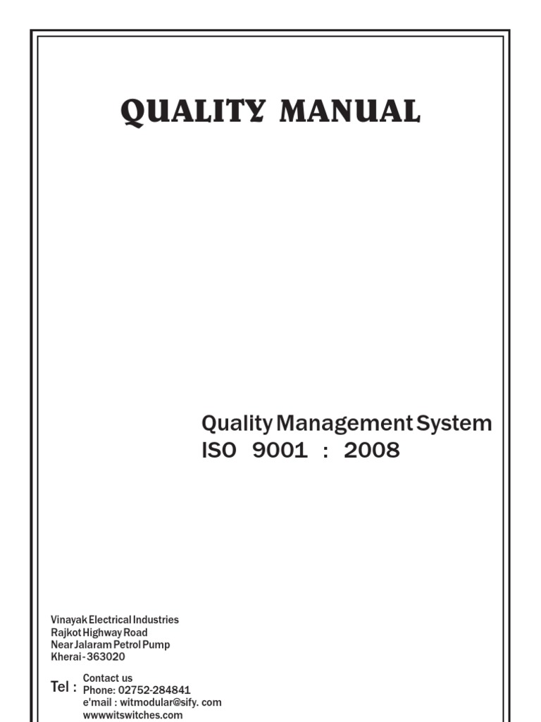Quality Manual 2010 Quality Management System Quality Management