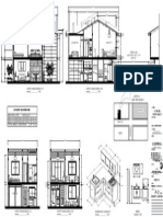 Plano Cortes de Casa Unifamiliar 2 Pisos 6.00m x 9.00m (97.71 m2)