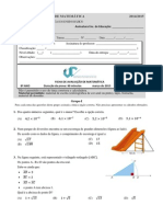 Teste 8o Ano - Teorema de Pitagora, Funcoes e Monomios