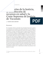 Las Teorías de la Justicia, la distribución de recursos en salud y la Corte Suprema de Justicia de Tucuman