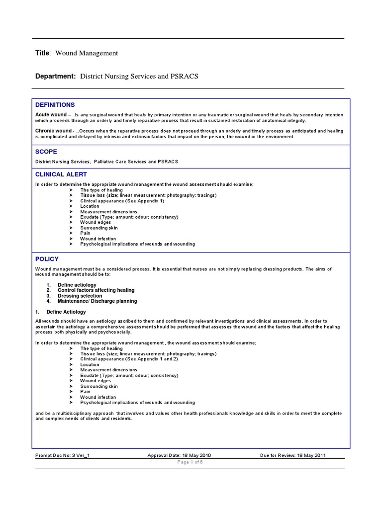 Wound Care Guide for Nurses | PDF