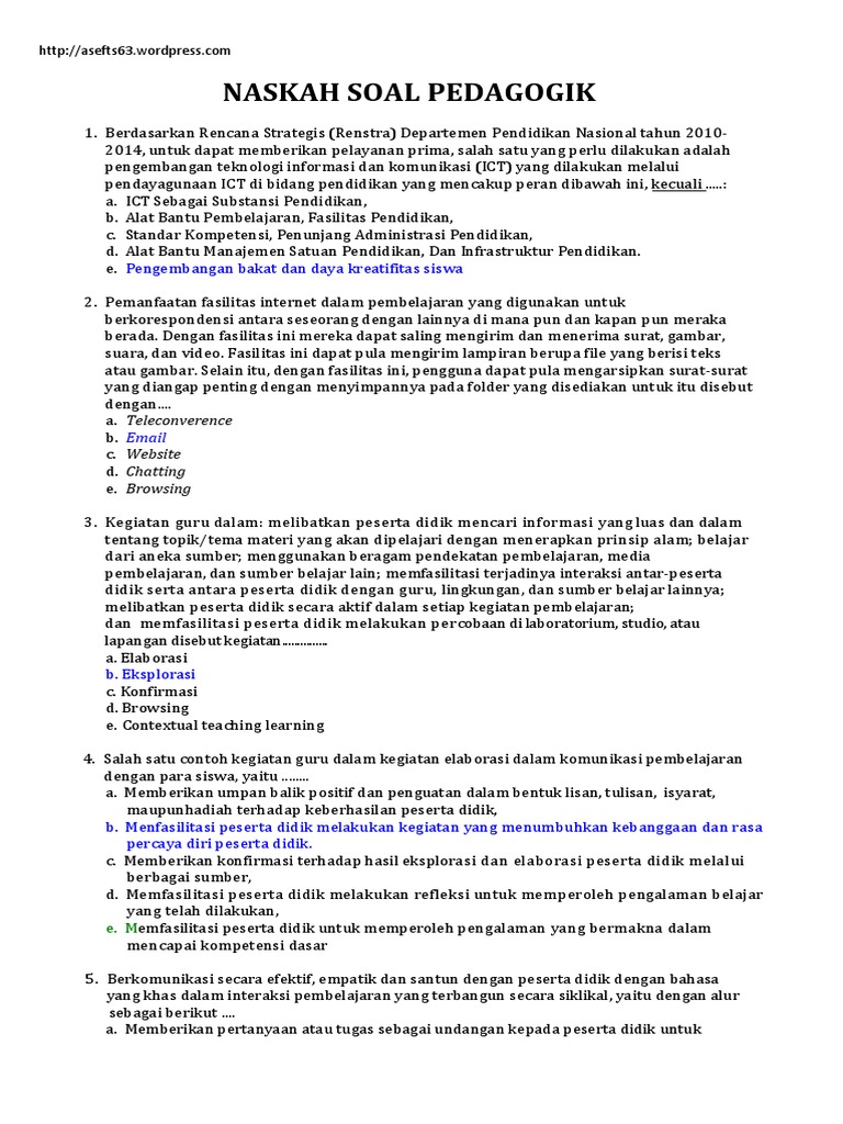 Soal Pedagogik Uka 3 Pdf