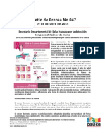 Boletín 047_ Secretario Departamental de Salud Trabaja Por La Detección Temprana Del Cáncer de Mama