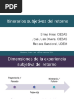 Itinerarios Subjetivos Del Retorno. Rebeca Sandoval 2014