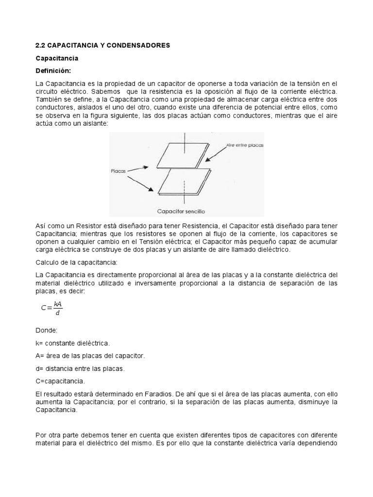 Capacitancia y Condensadores | PDF | Capacidad | Condensador