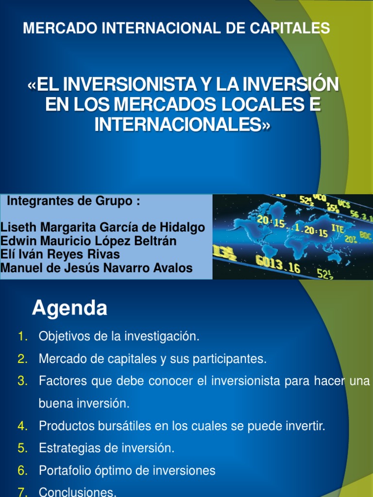 El Inversionista y La Inversion en Los Mercados Loc e Int de K | PDF ...