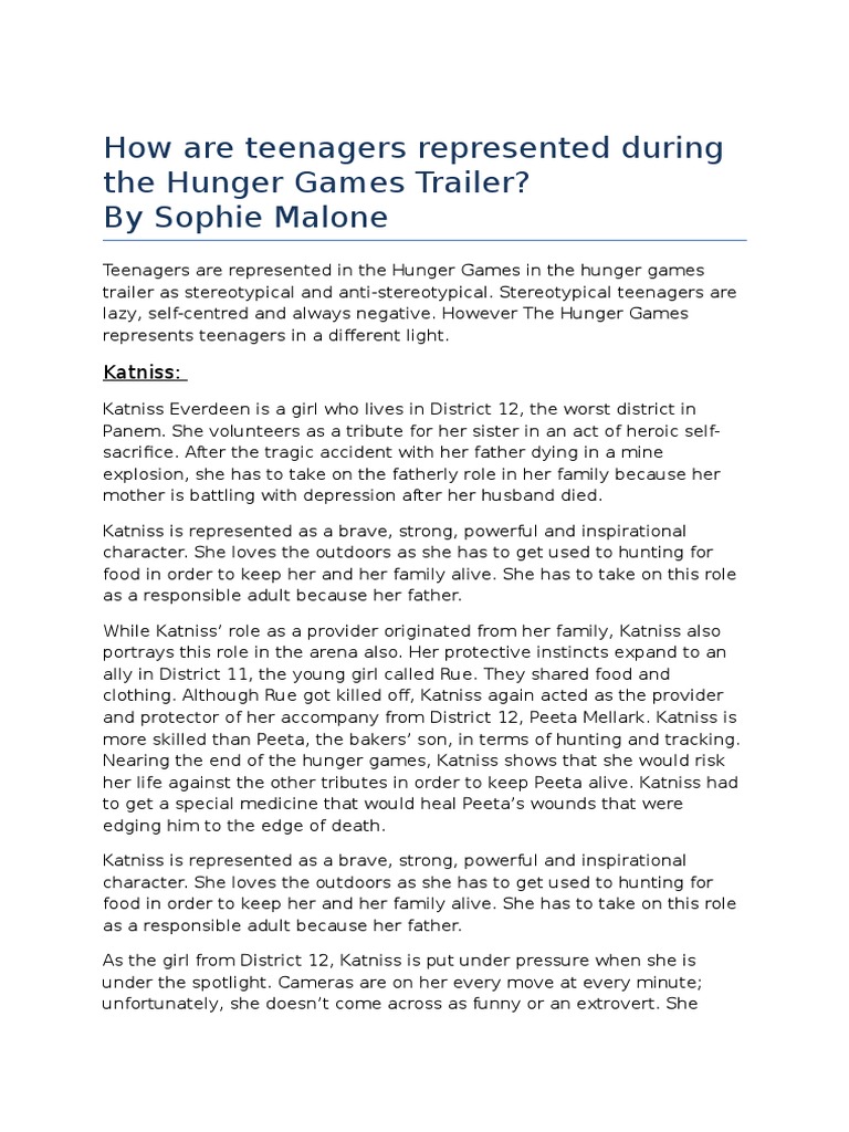 essay on the hunger games book