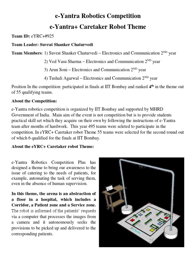 EYantra Robotics Competition EYantra+ Caretaker Robot Theme PDF