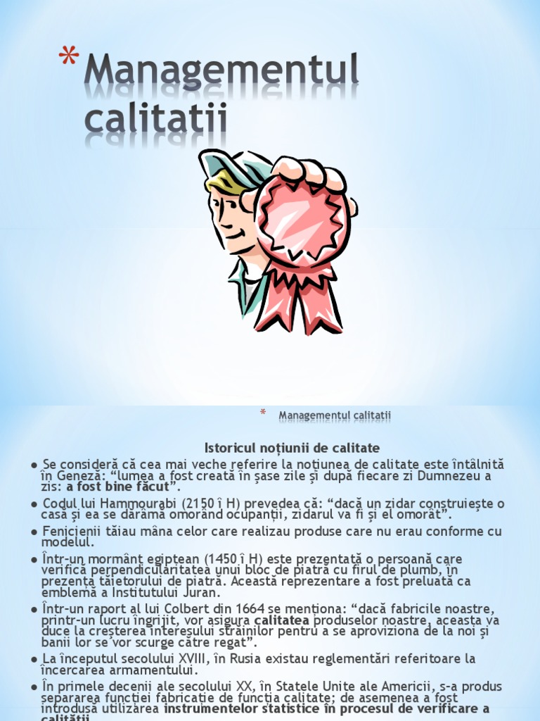 Managementul Calitatii I | PDF
