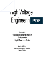 High Voltage Engineering: SF6 Decomposition & Effect On Environment + Liquid Dielectrics Basics