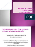 Bioetica en Los Ensayos de Investigacion