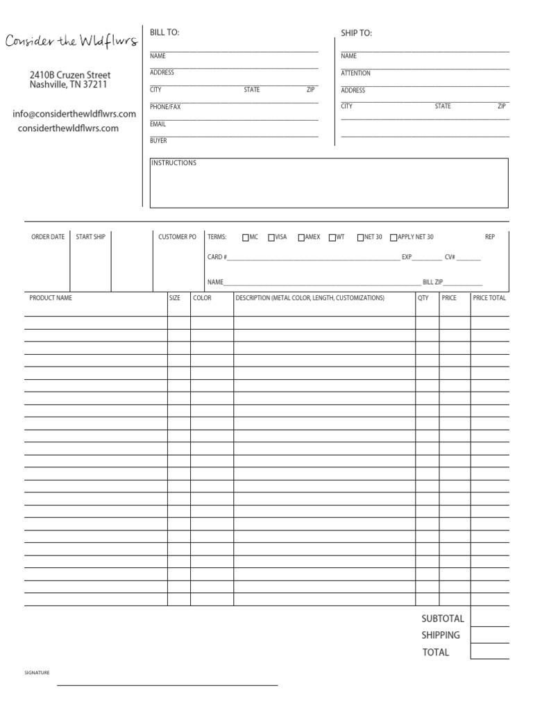 Order Form PDF | PDF