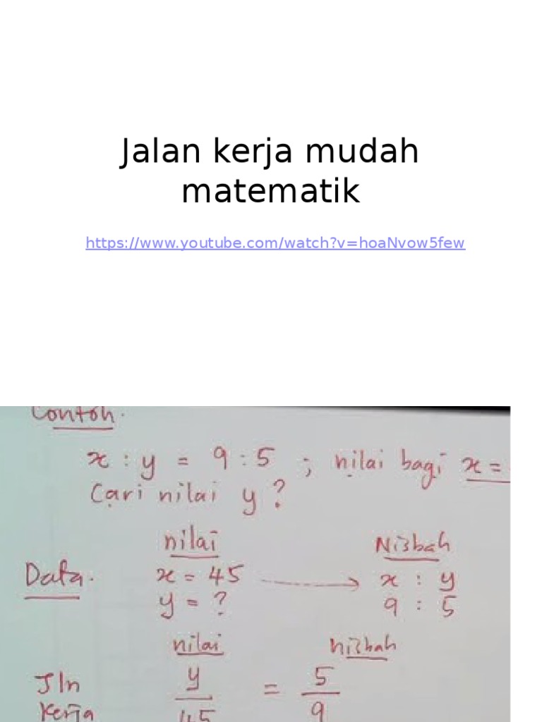 Jalan Kerja Mudah Matematik Pdf