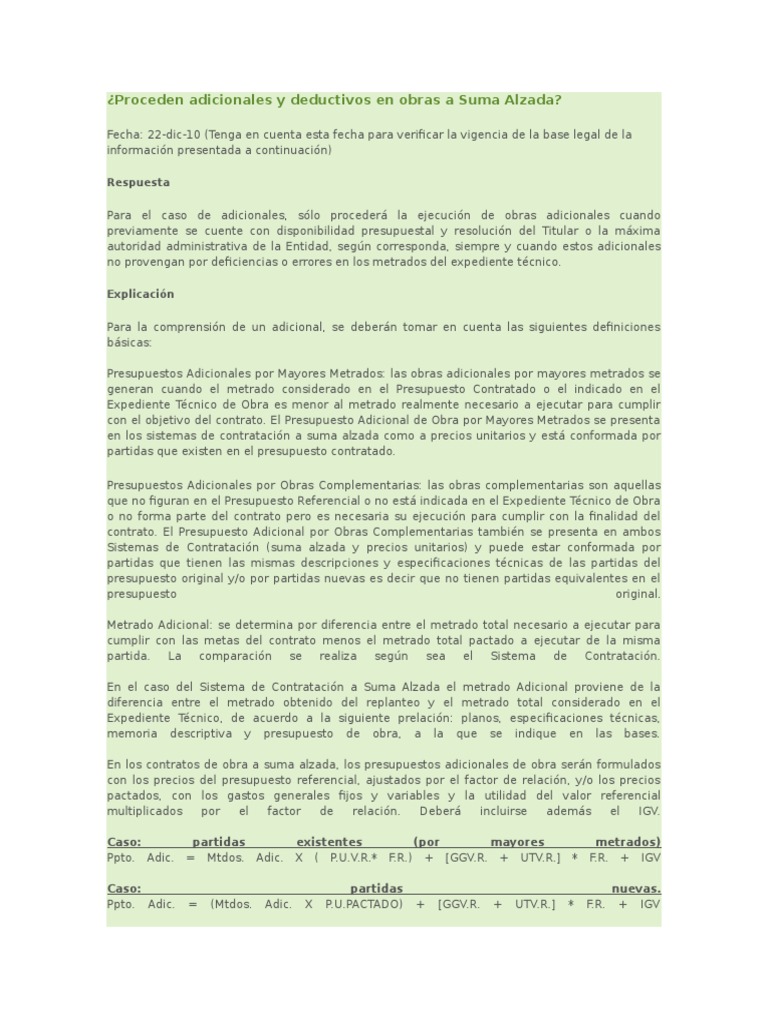1 Proceden Adicionales y Deductivos en Obras a Suma Alzada