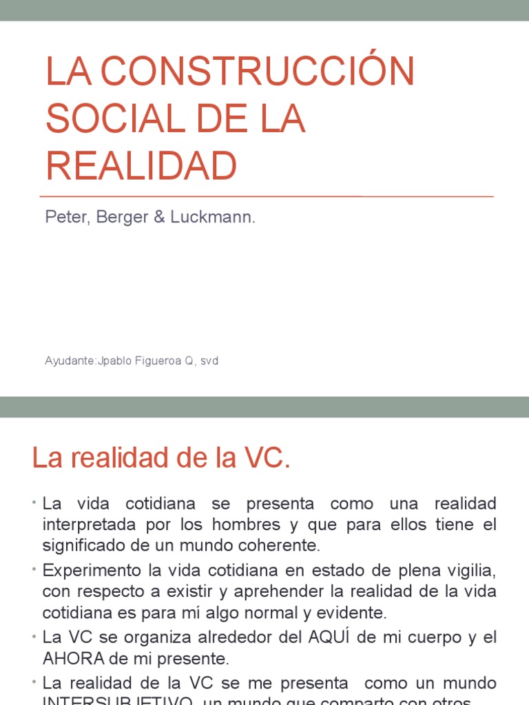 Construcción Social de la Realidad | PDF | Realidad | Verdad