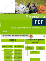 Clase 12 Álgebra y Ecuaciones de Primer Grado III