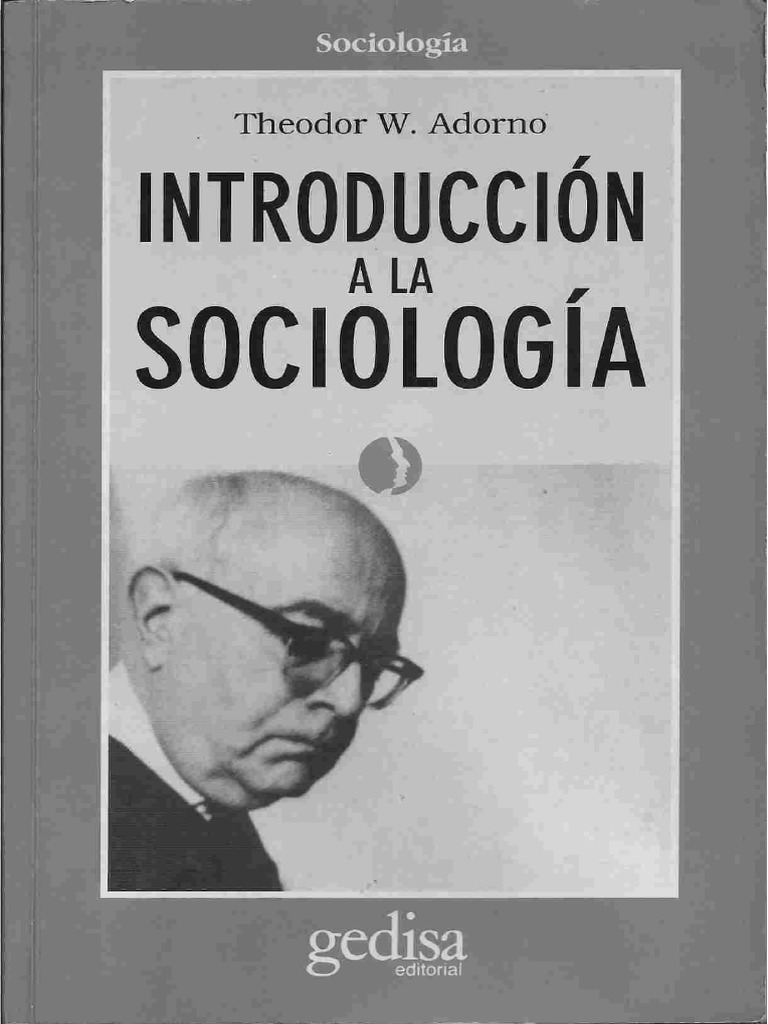 Adorno Introduccion A La Sociologia | PDF