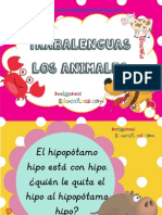 Trabajamos Con Trabalenguas de Animales Conciencia Lingüística