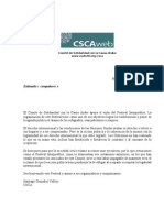 Carta de Apoyo Al Festival Interpueblos Del Comité de Solidaridad Con La Causa Arabe