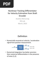 Nonlinear Tracking Differentiator For Velocity Estimation From Shaft Encoder