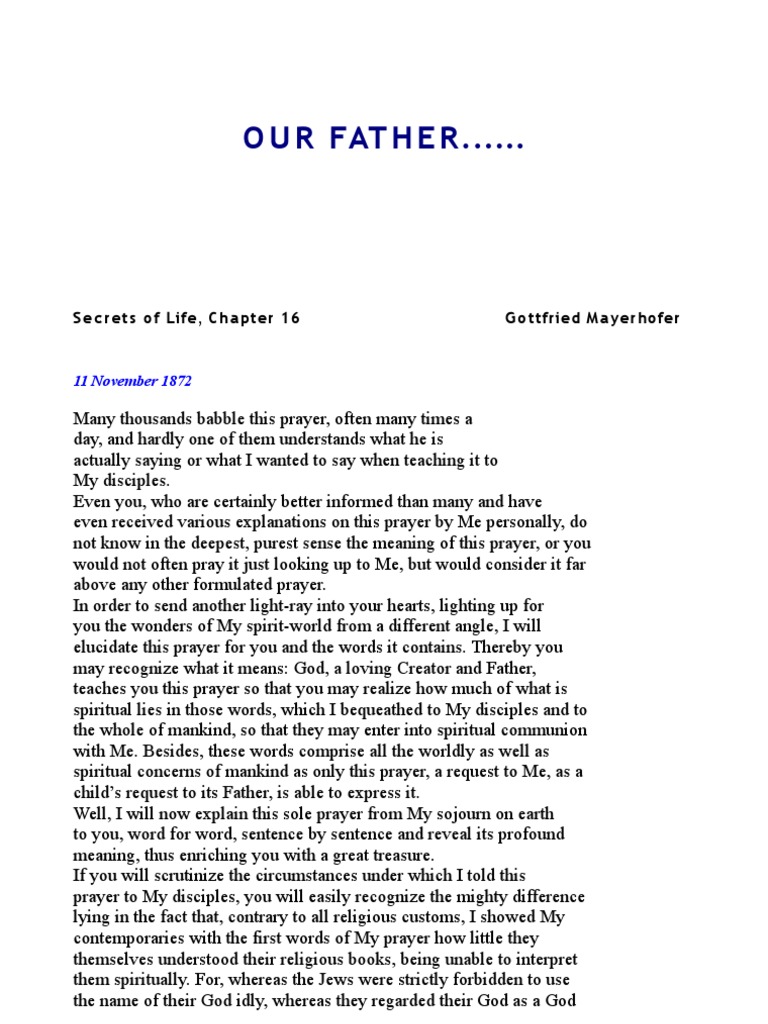 Understanding the Lord's Prayer | PDF | God The Father | Heaven