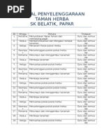 Jadual Penyelenggaraan Taman Herba