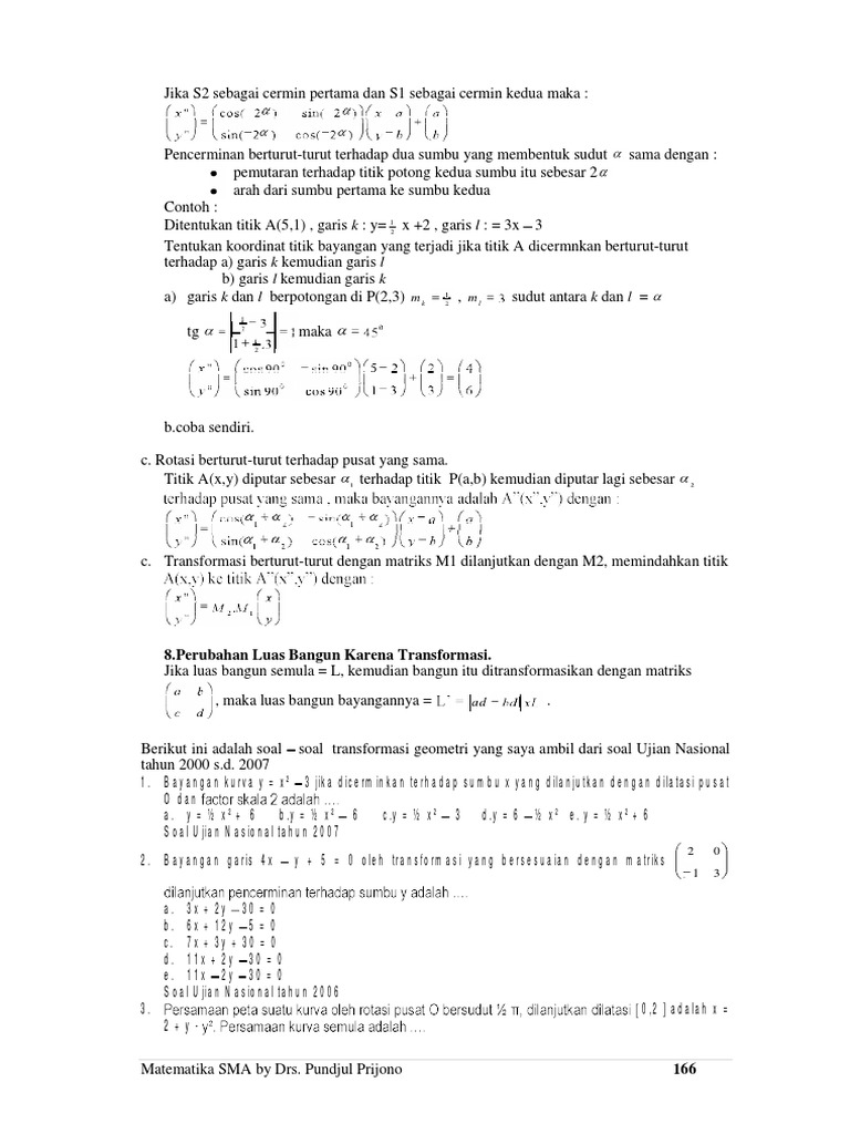 Contoh Soal Transformasi Geometri