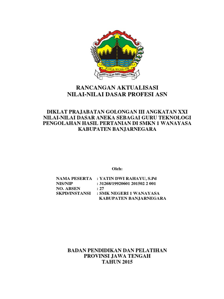 Rancangan Aktualisasi Profesi Asn