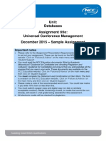 DB December 2015 Assignment - SAMPLE