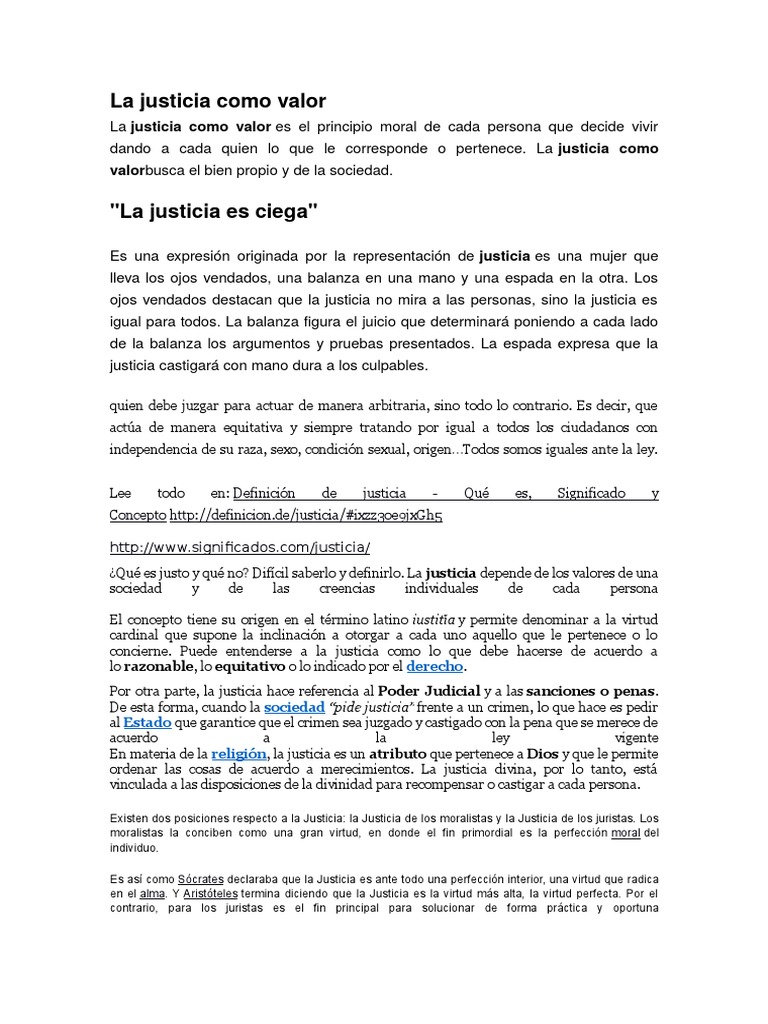 La Justicia Como Valor | PDF | Justicia | Crimen y violencia