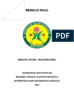 Soal Matematika Mts Kompetisi Sains Madrasah KSM Nasional 2013 PDF