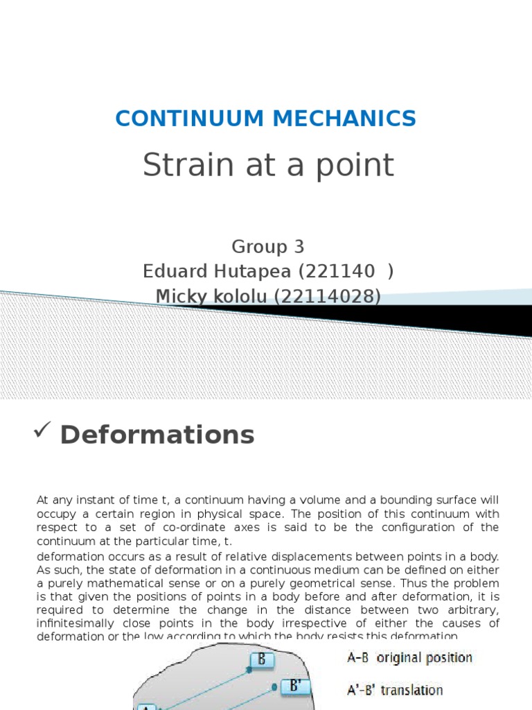 Ok Continuum Mechanics, Group 3 | PDF | Deformation (Mechanics ...