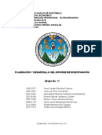 Planeacion y Desarrollo Del Informe de Investigacion