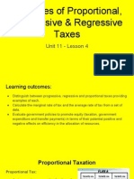 Unit 11 - Lesson 4 - Principles of Proportional Progressive Regressive Taxes