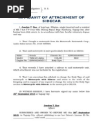 Affidavit of Change of Color of Vehicle