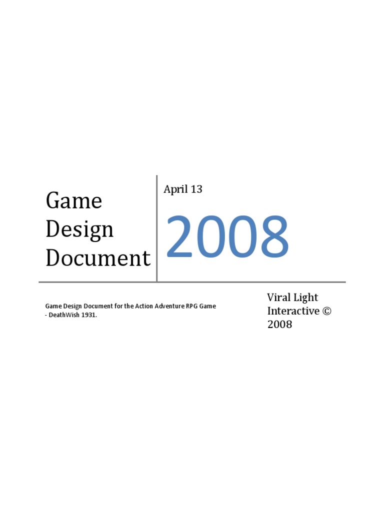 Game Design Document: April 13 | PDF