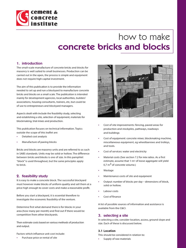 Concrete Bricks Blocks | PDF | Masonry | Concrete