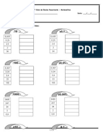 Ficha de Multiplicação e Divisão 10-0,1