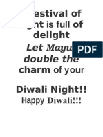 "Festival of Light Is Full of Delight: Let Mayur Double The