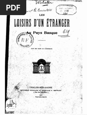 Les Loisirs D Un Etranger Au Pays Basque 1901 Pdf Basques Voyage En Europe
