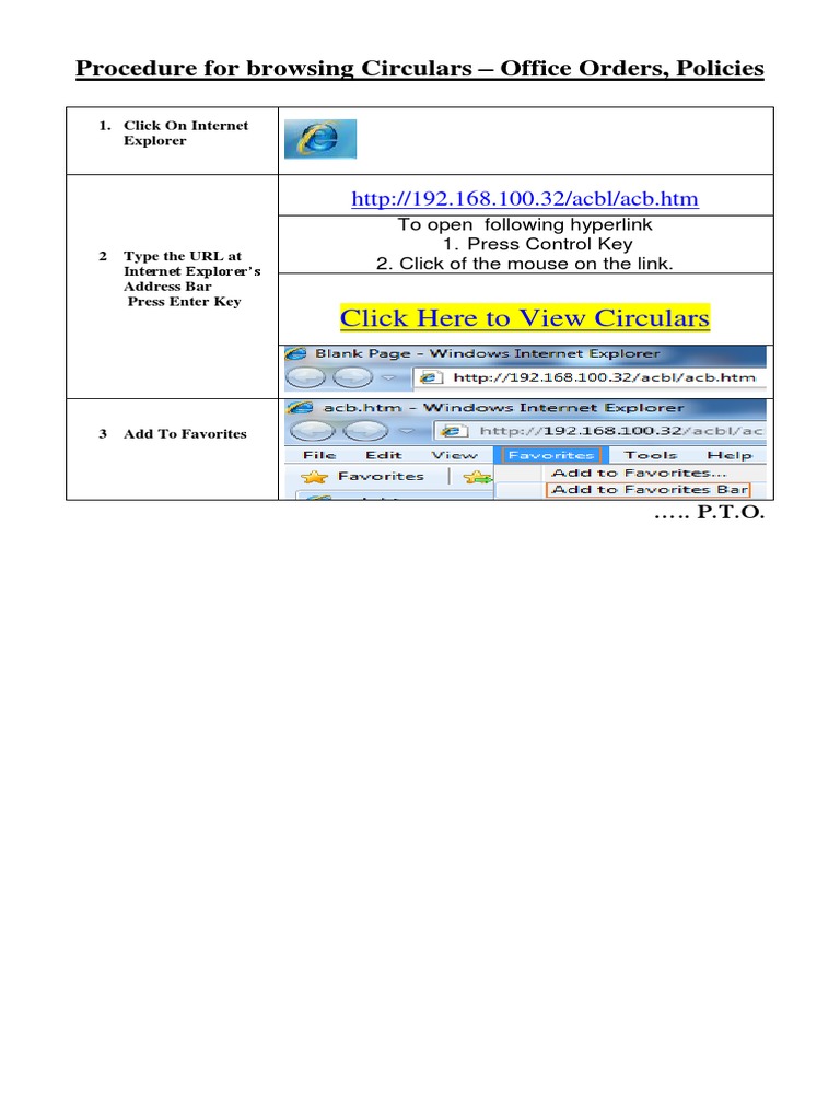 Circulars Browsing Procedure Guide | PDF