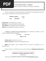 Ficha Informativa - Divisão de Numeros Inteiros e Decimais