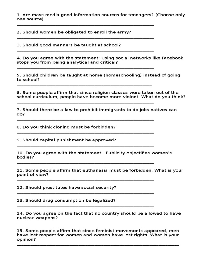 Controversial Issues To Speak | PDF