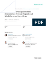 A Preliminary Investigation of The Relationships Between Dispositional Mindfulness and Impulsivity