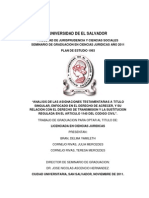 Analisis de Las Asignaciones Testamentarias a Titulo Singular%2c Enfocado en El Derecho de Acrecer%2c y Su Relacion Con El Derecho de Transmision y La Sustitucion Regulada en El A