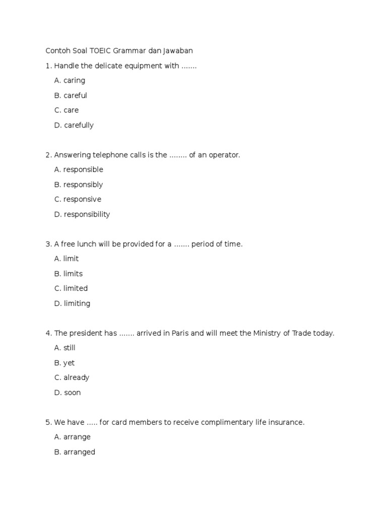 Soal Tes Grammar Dan Jawabannya Ilmusosial Id