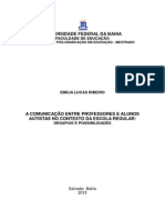 A Comunicação Entre Professores e Alunos Autistas No Contexto Da Escola Regular: Desafios e Possibilidades